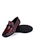Burgundy Braided Leather Moccasins