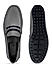 Grey Moccasins With Contrast Panel