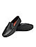 Black Moccasins With Leather Panel