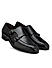 Black Plain Leather Monk Straps