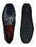 Navy Croco Textured Moccasins