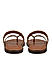 Tan Leather Slippers With Metal Buckle