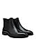 Black Plain Leather Boots