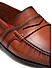 Tan Leather Loafers With Panel