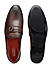 Coffee Embellished Leather Loafers
