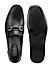 Black Leather Loafers With Panel On Top