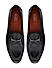 Black Perforated Leather Loafers