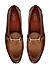 Tan Perforated Leather Loafers