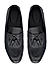 Black Leather Loafers With Tassels