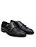 Black Textured Leather Monk Straps