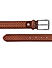 Tan Woven Pattern Leather Belt