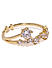 Gold Toned Heart Cz Stone-Studded Ring