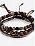 The Bro Code Black Set of 3 Multipack Elasticated Semi Precious Beaded Bracelet For Men