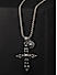 The Bro Code Silver Plated Skull Embossed Cross Pendant Necklace For Men