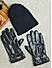 The Bro Code Fancy Black Winter Special Combo of 1 Beanie and 1 Pair of Hand Gloves for men