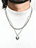 The Bro Code Silver Animal Lion Fusion Look Alloy Curb and Mesh Chain Layered Necklace For Men 