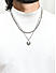 The Bro Code Silver Animal Lion Fusion Look Alloy Curb and Mesh Chain Layered Necklace For Men 