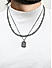 The Bro Code Metalic Gun Metal Geometric Fusion Alloy Cable and Curb Chain Layered Necklace For Men 