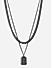 The Bro Code Metalic Gun Metal Geometric Fusion Alloy Cable and Curb Chain Layered Necklace For Men 