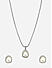 Fida Cute Silver Plated Geometric American Diamond Studded Party Wear Alloy Jewellery Set For Women