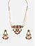 Fida Appealing Multi Gold Plated Floral Beads Pearl Ethnic Wear Alloy Jewellery Set For Women