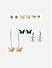 Toniq Alluring Multi Gold Plated Butterfly Enamel Casual Look Alloy Set Earring For Women Set of