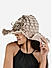 Women Cotton Polyester Grey Floral Summer Beach Hat