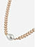 Toniq Golden white single pearl choker necklace for women