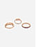 Toniq Traditional Pink Colour Stone Studded Gold Plated Set Rings For Women Set Of 3 Size 15 & 16 Mix