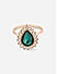 Toniq Attractive Gold Plated Green Colour Stone Studded Festive Special Finger Rings For Women Size - 17