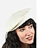 Toniq Cute White  Special Winter  Seasonal Wear Pu Cap For Women 