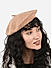 Toniq Cute Tan  Special Winter  Seasonal Wear Pu Cap For Women 