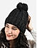 Toniq Lavish Black  Special Winter  Seasonal Wear Fur Cap For Women 