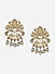 Fida White Ethnic Wedding Floral Pearl Nandi Cow Temple Women Drop Dangler Earrings