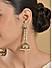 Fida White Ethnic Wedding Dome Shape Pearl Temple Women Jhumki Earrings