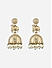 Fida White Ethnic Wedding Dome Shape Pearl Nandi Cow Temple Women Jhumki Earrings