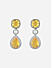 Fida Yellow Cocktail Party American Diamond Luxurious Women Drop Earrings