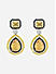 Fida Yellow Black Enamel Cocktail Party American Diamond Luxurious Women Drop Earrings