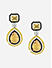 Fida Yellow Black Enamel Cocktail Party American Diamond Luxurious Women Drop Earrings