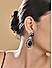 Fida Silver Black Cocktail Party American Diamond Luxurious Women Drop Earrings