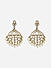 Mehendi Gold & White Kundan Pearl Drop Earrings