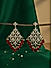 White & Mehendi Gold Kundan Pearl Drop Earrings