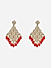 White & Mehendi Gold Kundan Pearl Drop Earrings