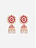 Women Pink & Gold Plated Floral Pearl Meenakari Jhumkas Earrings