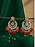 Women Wedding Mehandi Gold Maroon Kundan Pearl Drops Earrings