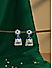 Women Navy Blue & Silver Plated Pearl Meenakari Jhumkas Earrings