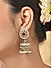 Women Gold Plated Multicolor White Pearls Temple Jhumkas Earrings