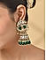 Women Green Bridal Kundan Jhumkas Earrings