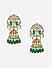 Women Green Bridal Kundan Jhumkas Earrings