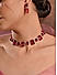 Fida Square  Ruby American Diamond Silver Cocktail Choker Set Women